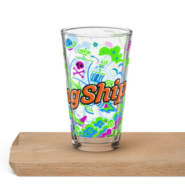 Sky Kraken vs. the High Seas – Burning Ship Camp Pint Glass - Image 3