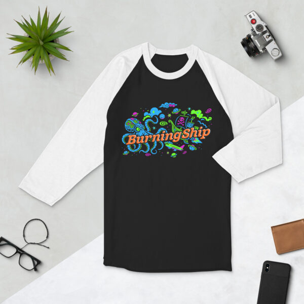 Burning Ship 2025 Robot Octopus 3/4 sleeve shirt - Image 4