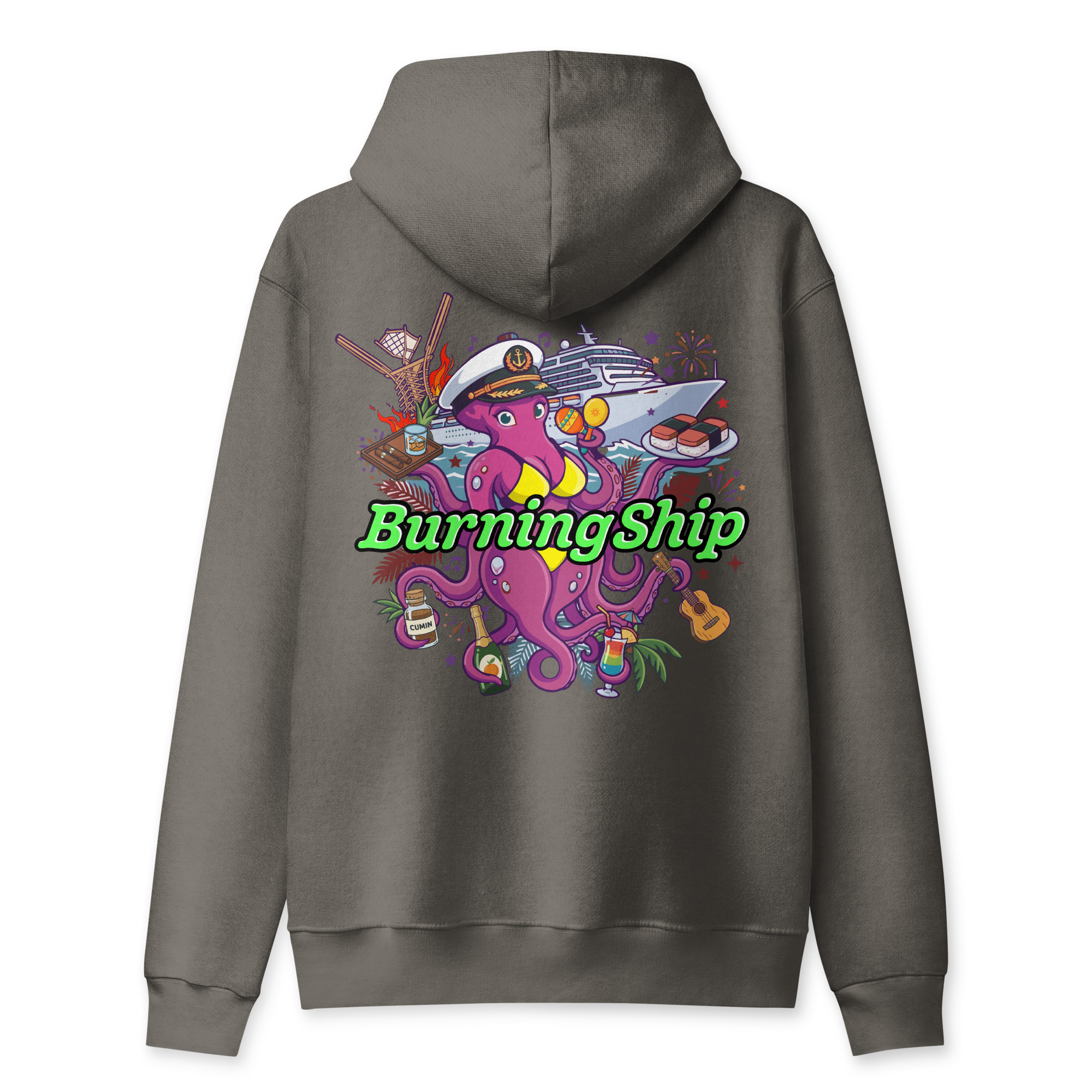 Kraken Seductress - Unisex Full Zip Hoodie - Image 11